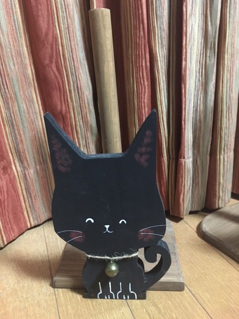 画像1: キッチンペーパーホルダー・黒ネコ